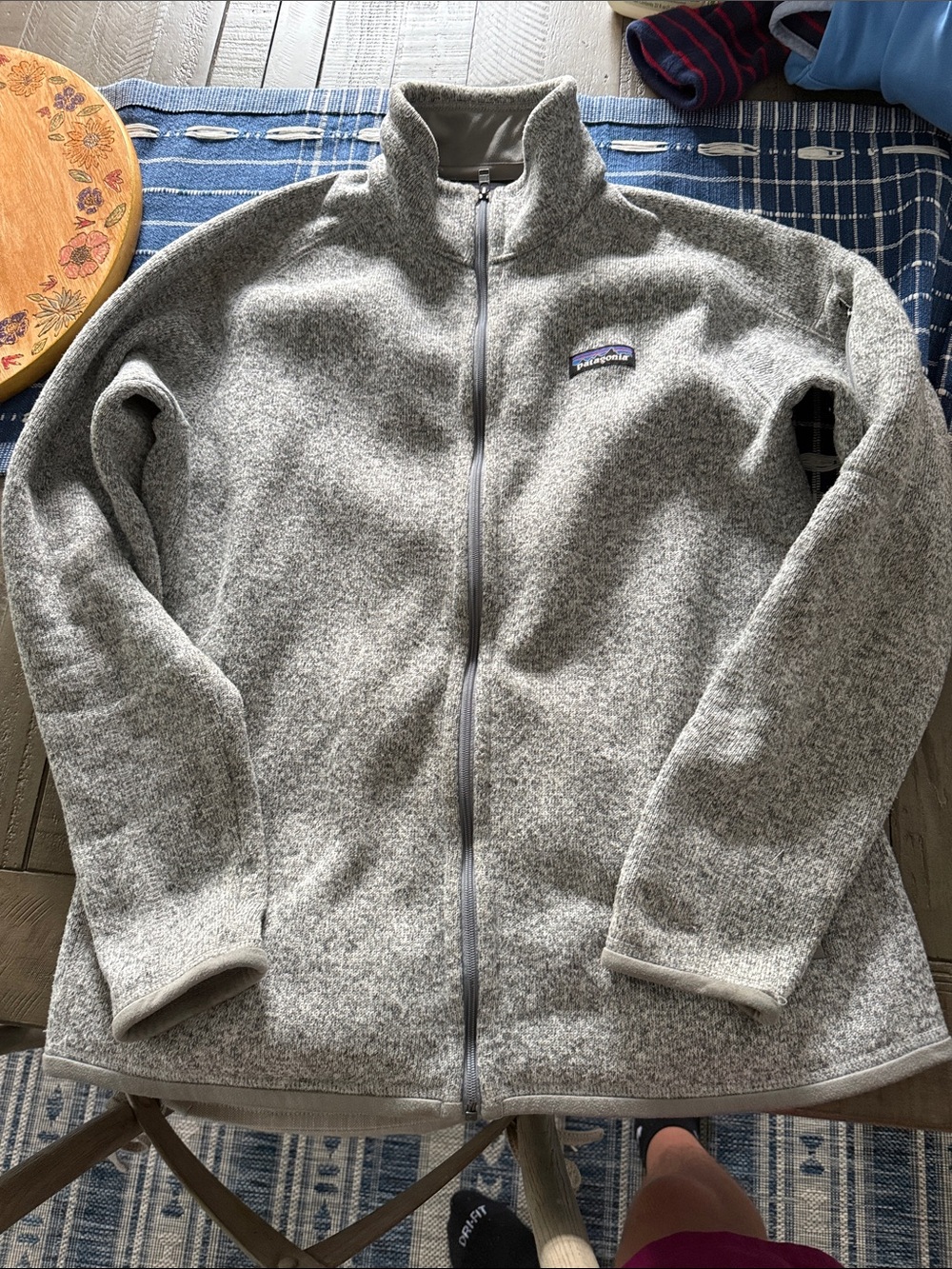 Patagonia Light Gray Heather Full-Zip Fleece Jacket